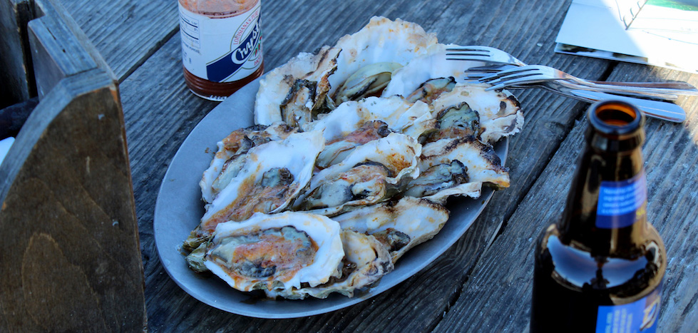 A dozen BBQ oysters with chipotle bourbon butter